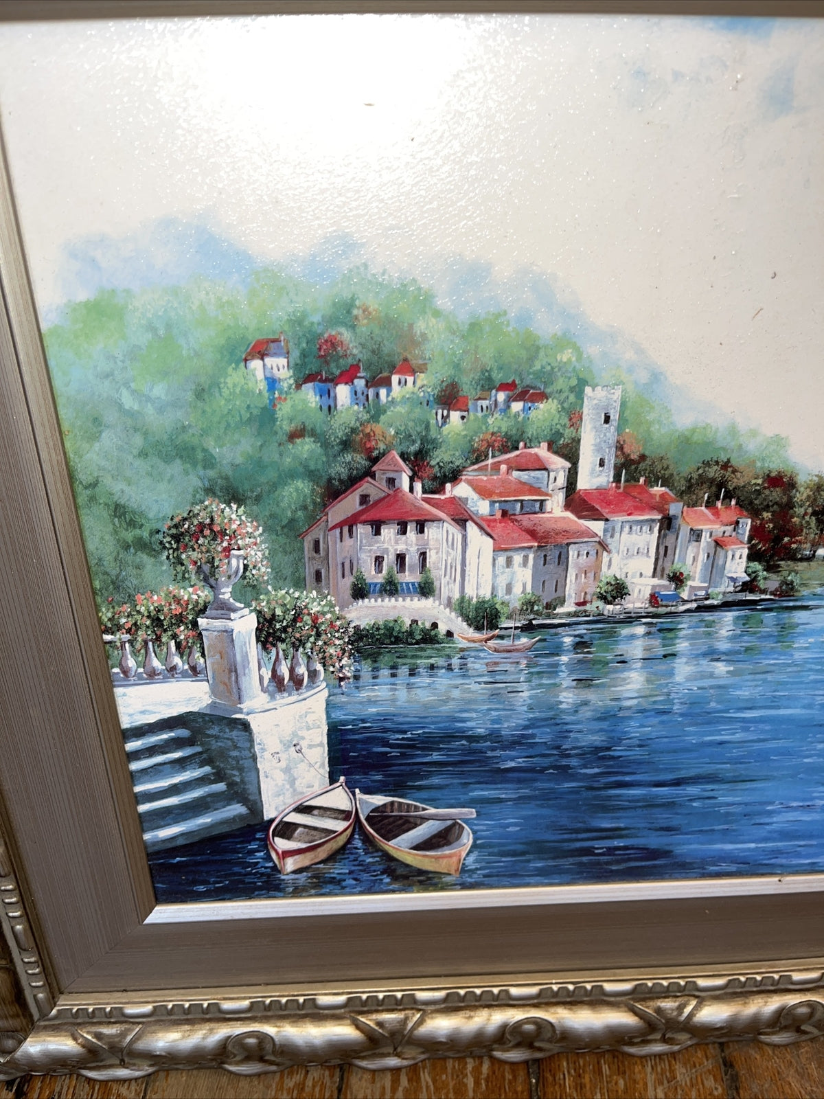 2-Vintage Framed Original Landscape Oil Painting On Canvas - Frame 19” X 19”