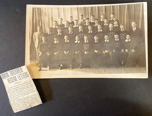 1930 Real Photo Union High School Grand Rapids Michigan  MI Athlete Photograph