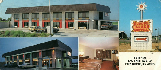 9x4 Europe Palace Motel Highway 22 Williamstown KY Kentucky Panoramic Postcard 