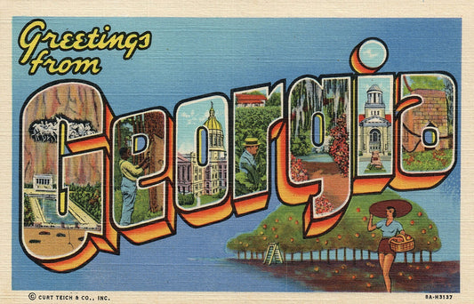 Georgia GA Large Letter  Postcard