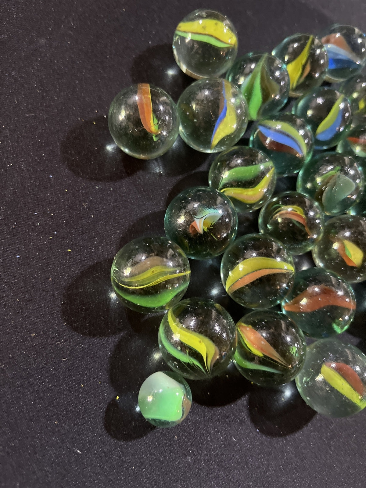 Vintage Lot of 35 Cat’s Eye Marbles.