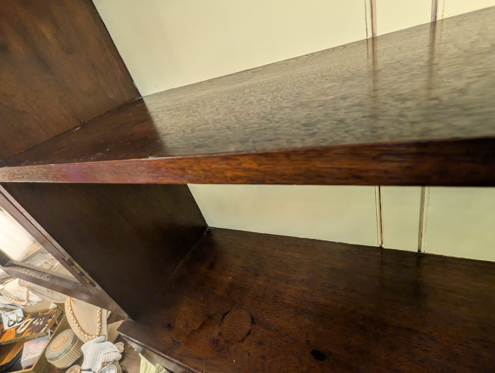 Victorian Antique Rosewood Grained Walnut Secretary Desk & Bookcase