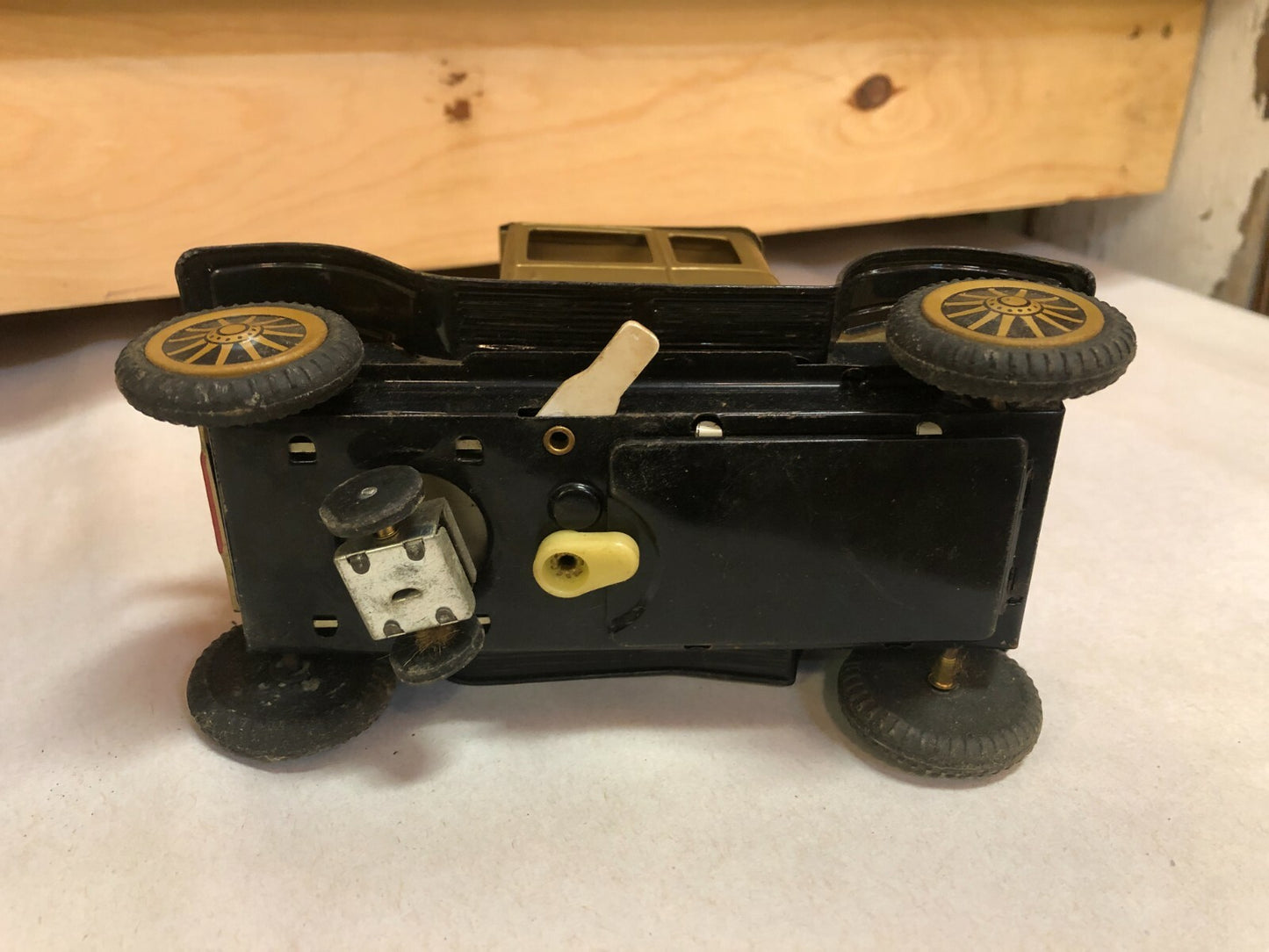 Old Tin Battery Operated Model T Antique Toy Car (2) - 1960s Japan