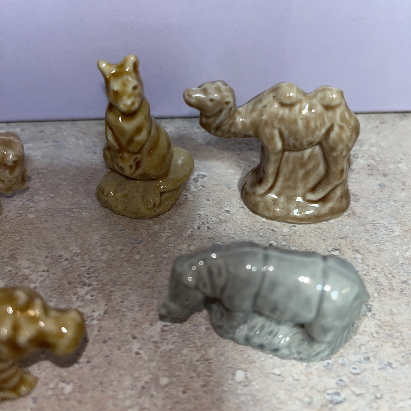 Wade Whimsies Lot Of 5 Vintage Camel,Dino,hippo,kangaroo Figurines England