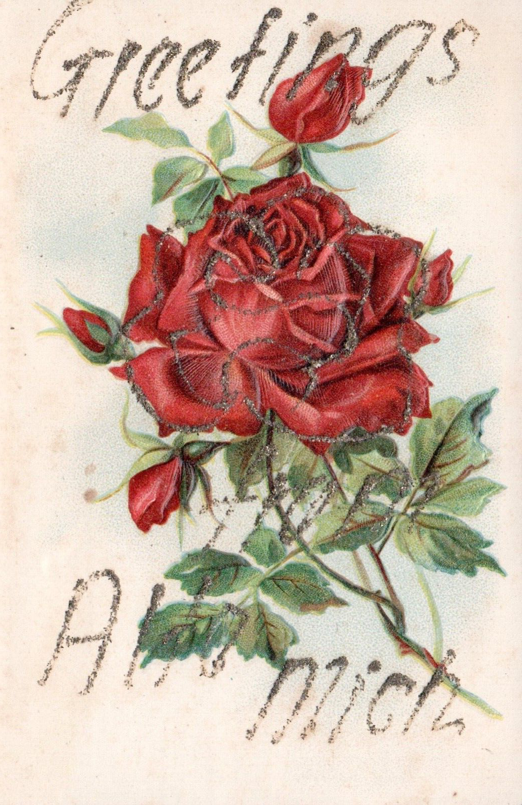 Floral Greeting Card From Alto Michigan Postcard