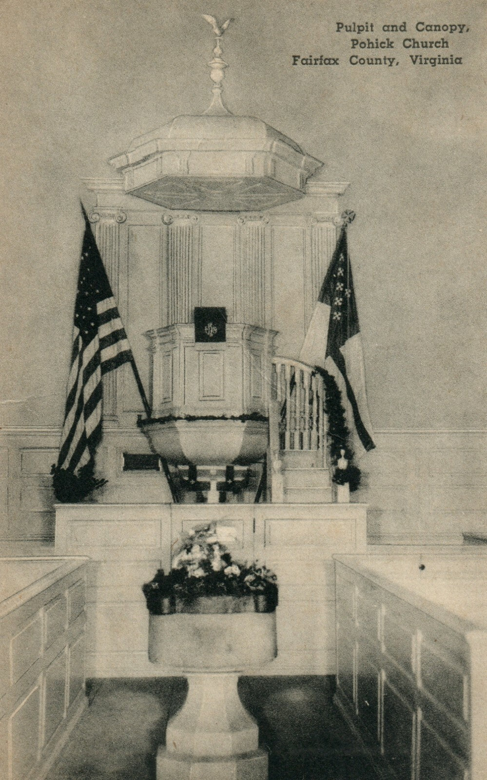Pulpit and Canopy Pohick Church Fairfax County VA Virginia  Postcard