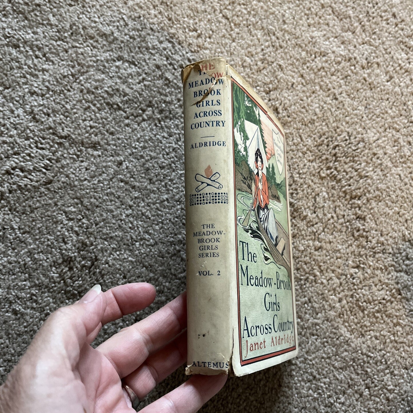 The Meadow-Brook Girls Across Country by Janet Aldridge 1913 Edition HC Book w/