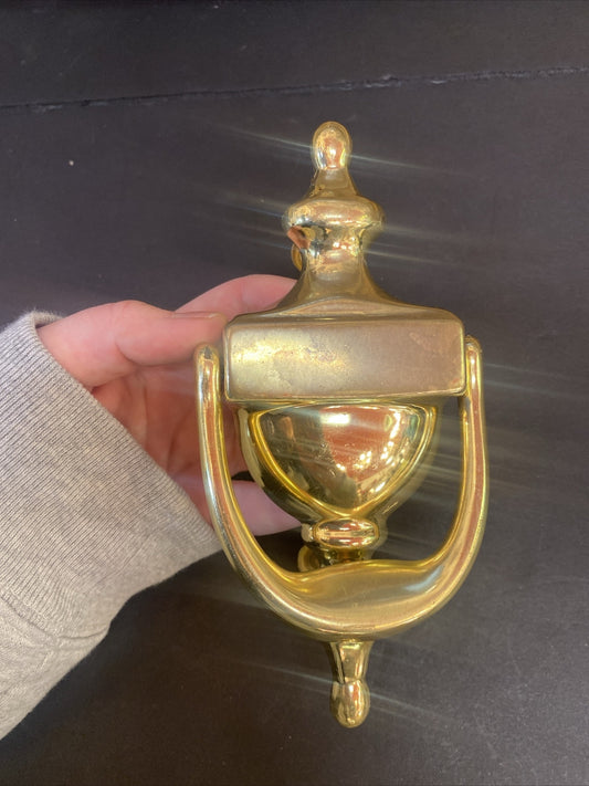 Vintage Sold Brass Door Knocker 6.5" x 3.5"