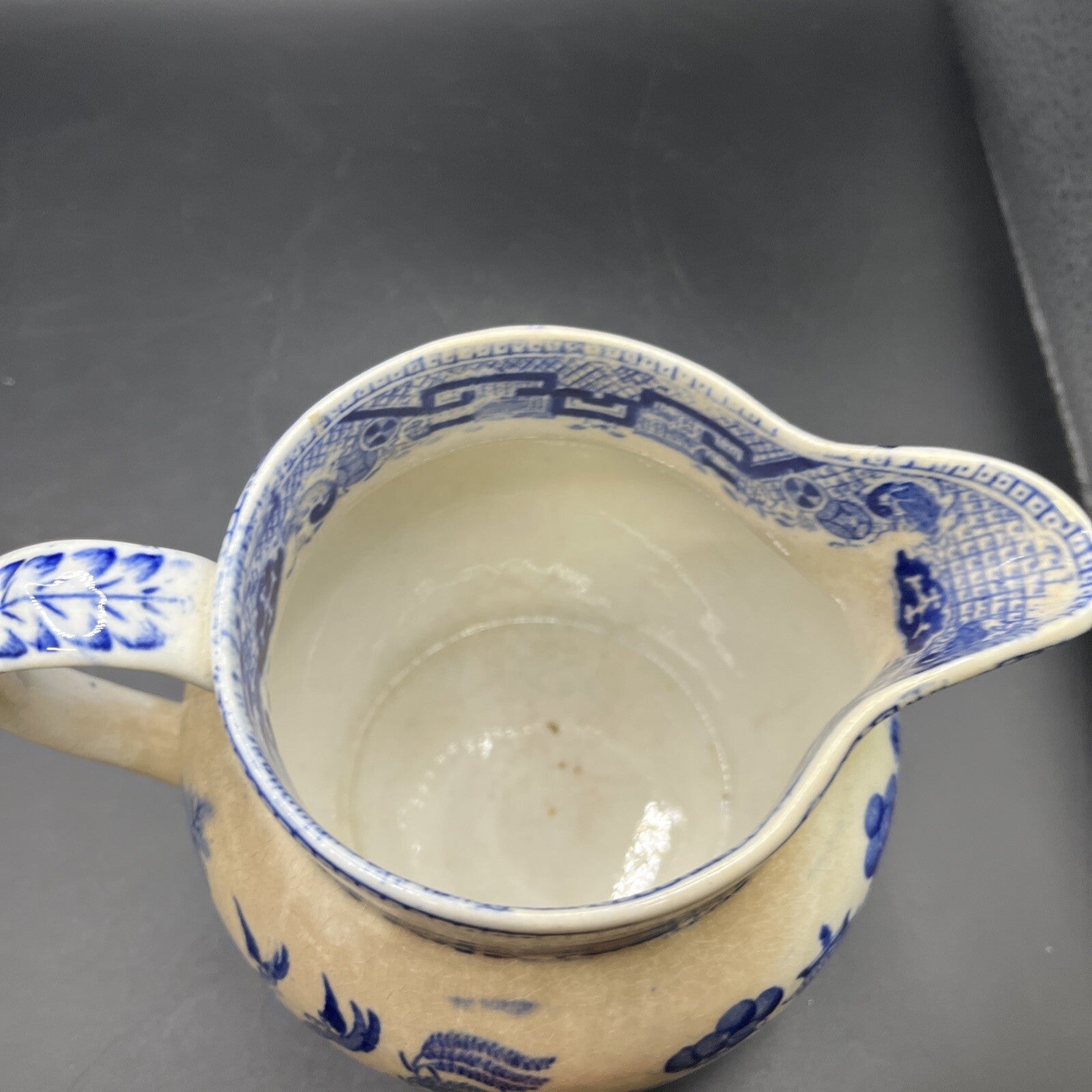 Antique Ridgeway Transfer Ware Staffordshire Blue Willow Large Pitcher C. 1890's