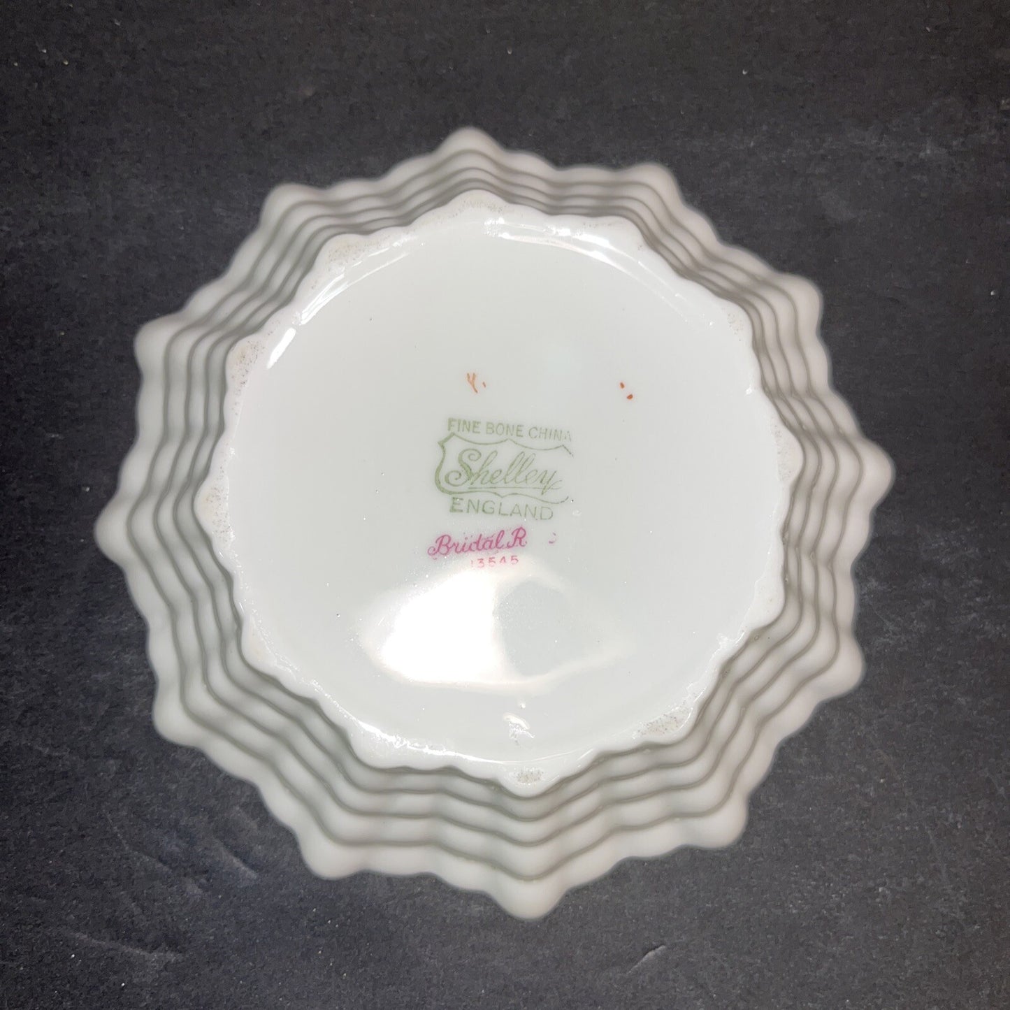 Shelley England Red/pink Floral Bone China Trinket Dish  or Pin Tray