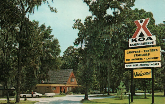 Florida Georgia kampgrounds Lake Park Georgia  Hotel Motel Postcard