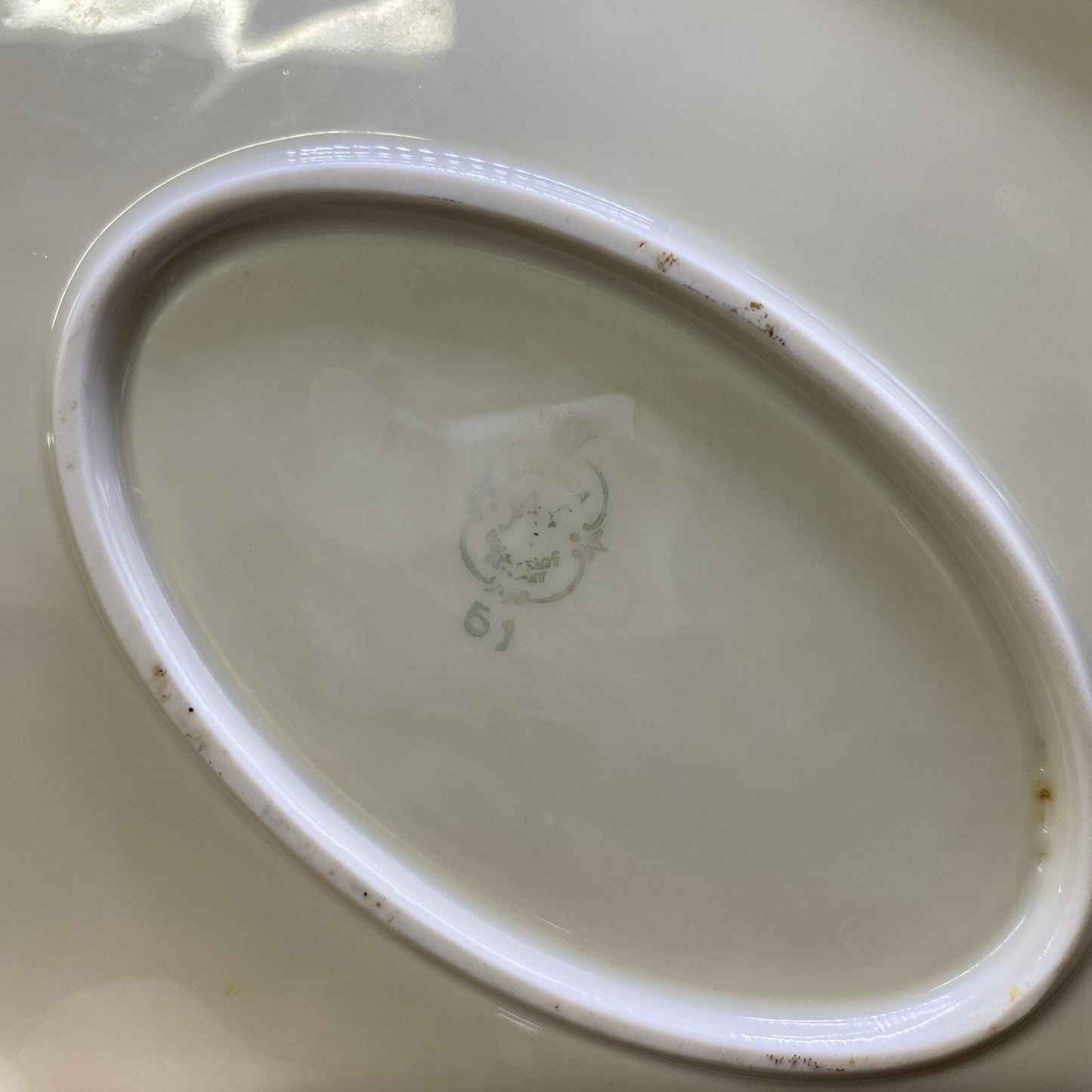 RARE Small 12" x 7 3/4" Waldershof Bavaria SERVING Platter Cream with Gold Rim