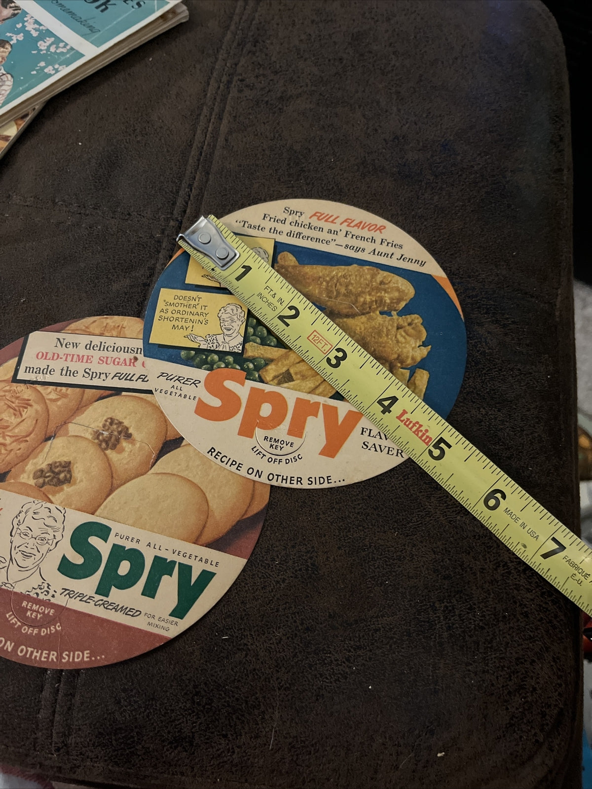 Vintage Spry Shortening Can Cardboard Lid Insert