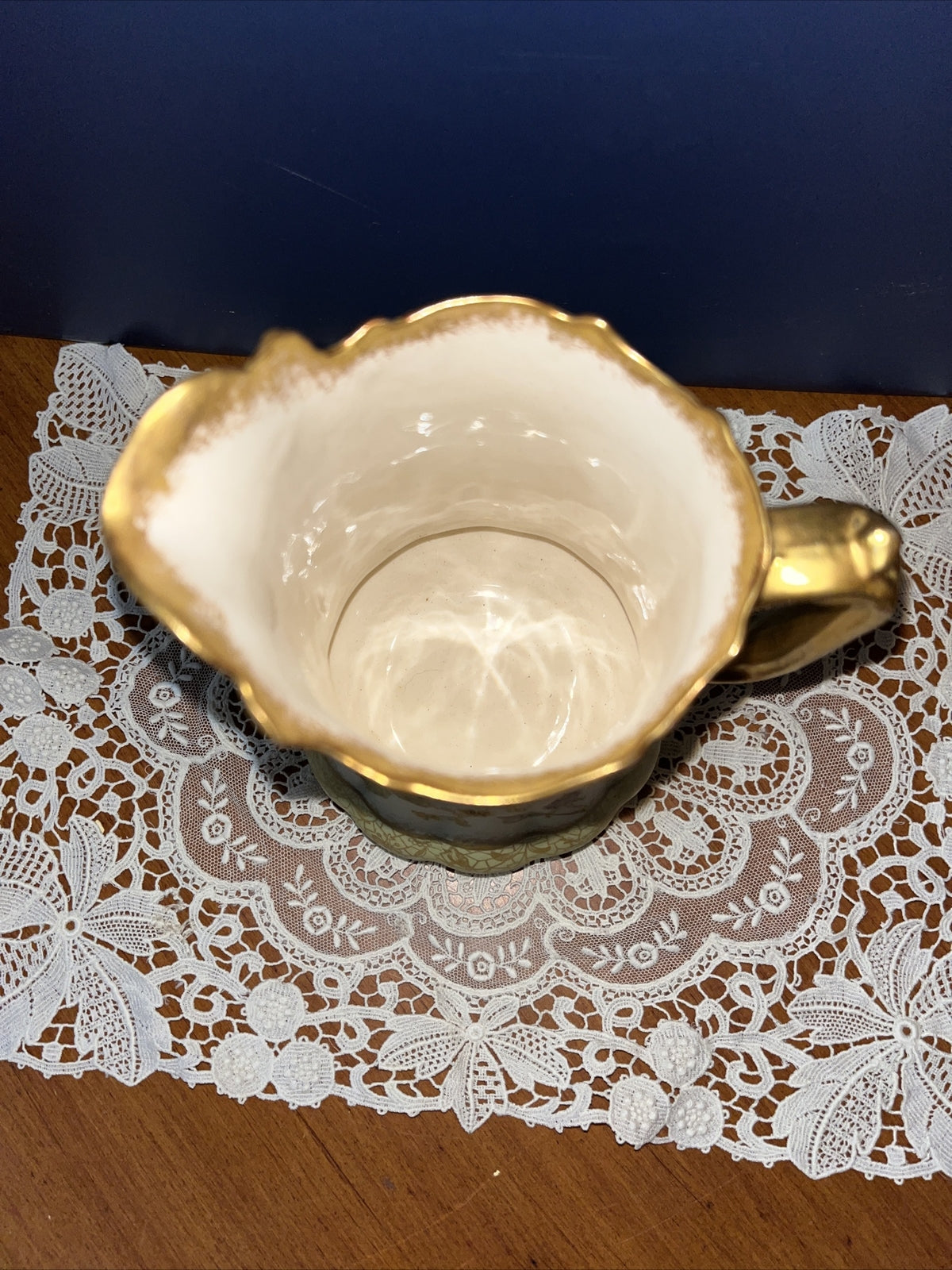 Adderleys England Hand Painted Gold Gilt Floral BOLD Roses Pitcher 7”