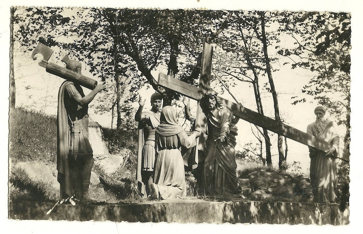 1958 Rome Italy Lourdes Statues of Jesus Religious Foreign Postcard