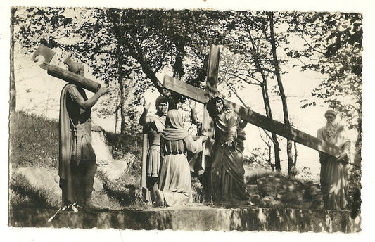 1958 Rome Italy Lourdes Statues of Jesus Religious Foreign Postcard