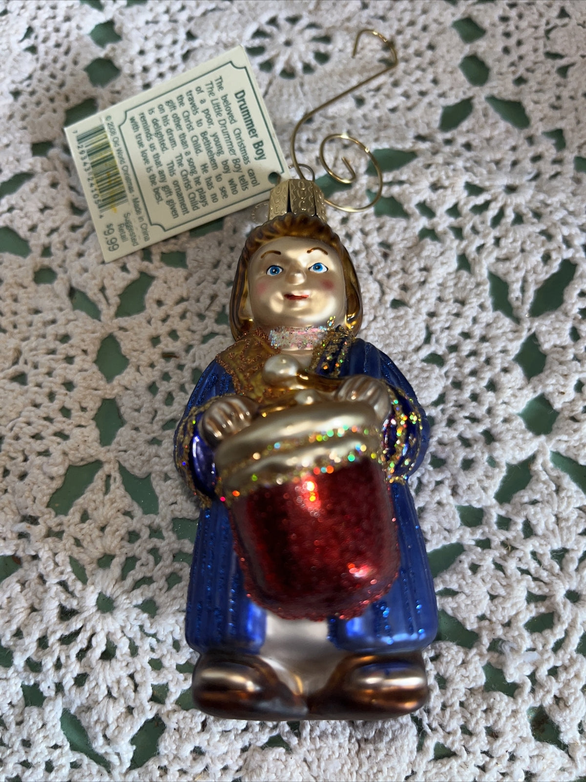 Vintage Little Drummer Boy Mercury Glass Christmas Ornament