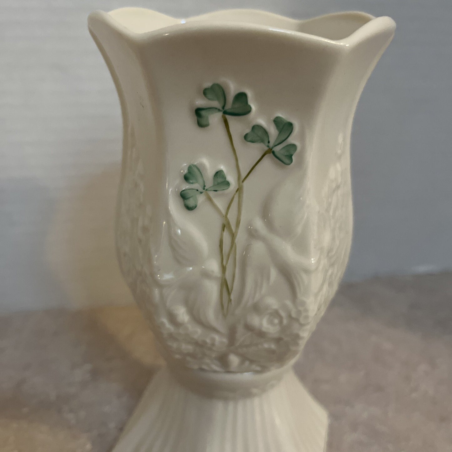 🍀BELLEEK Porcelain Tea light Votive Candle Holder With Shade Fairy Light Lamp