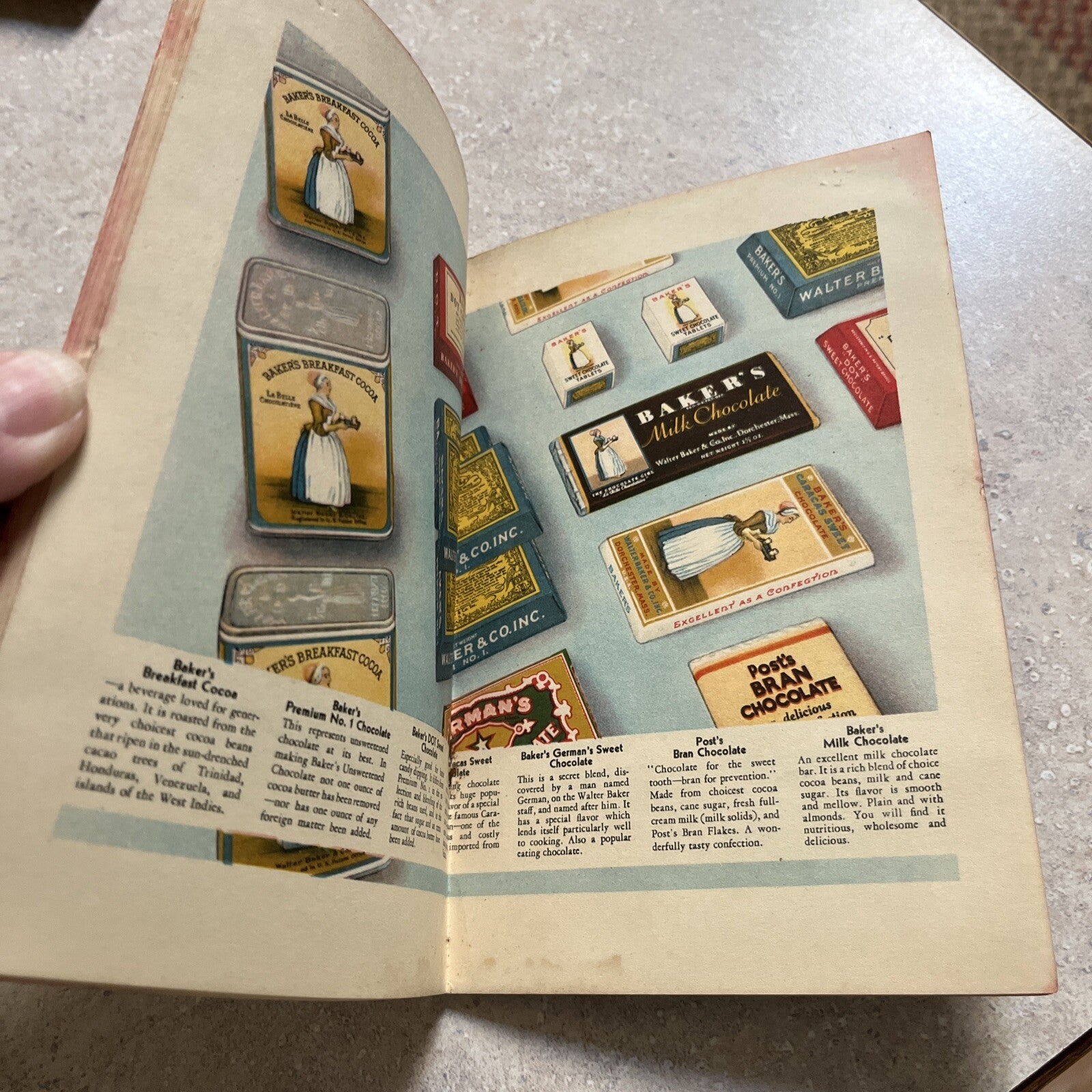 Best Chocolate And Cocoa Recipes Walter Baker & Company 1931 baking cookbook