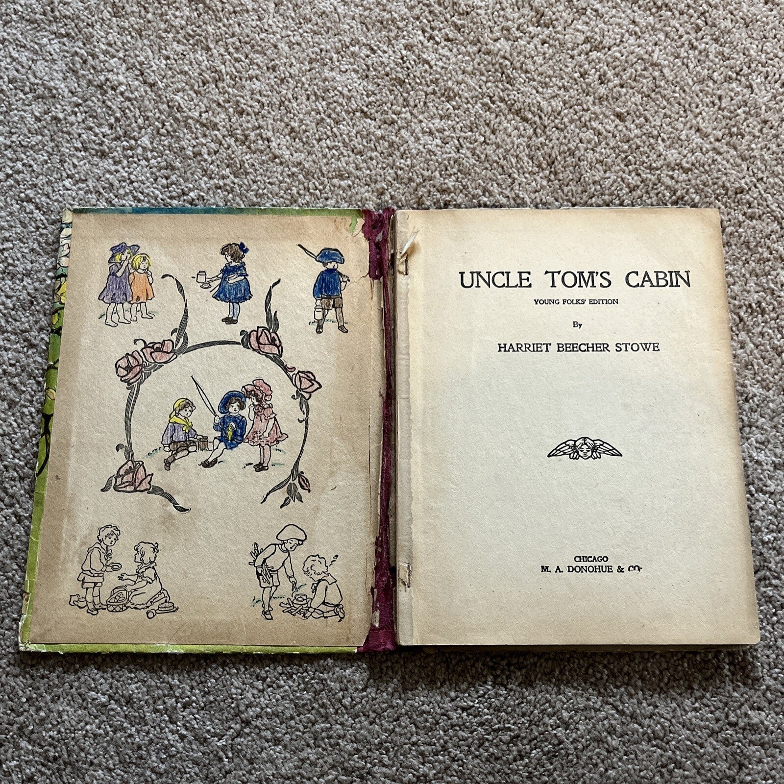 UNCLE TOM'S CABIN BY HARRIET BEECHER STOWE M.A. DONOHUE #182 YOUNG FOLKS EDITION
