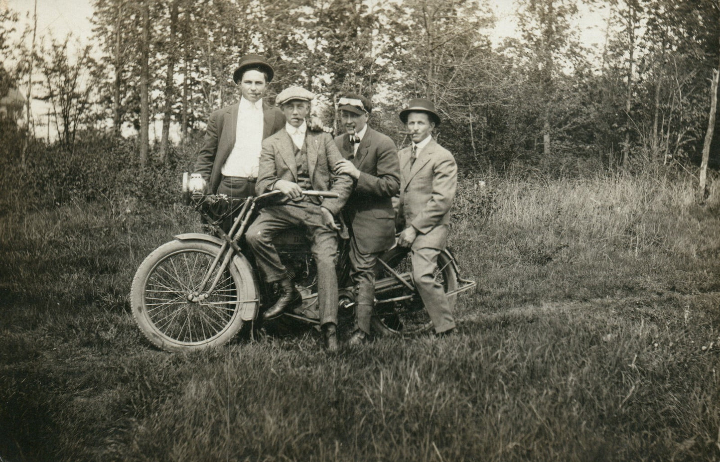 Vintage Harley Davidson Motorcycle Real Photo Postcard
