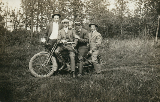 Vintage Harley Davidson Motorcycle Real Photo Postcard