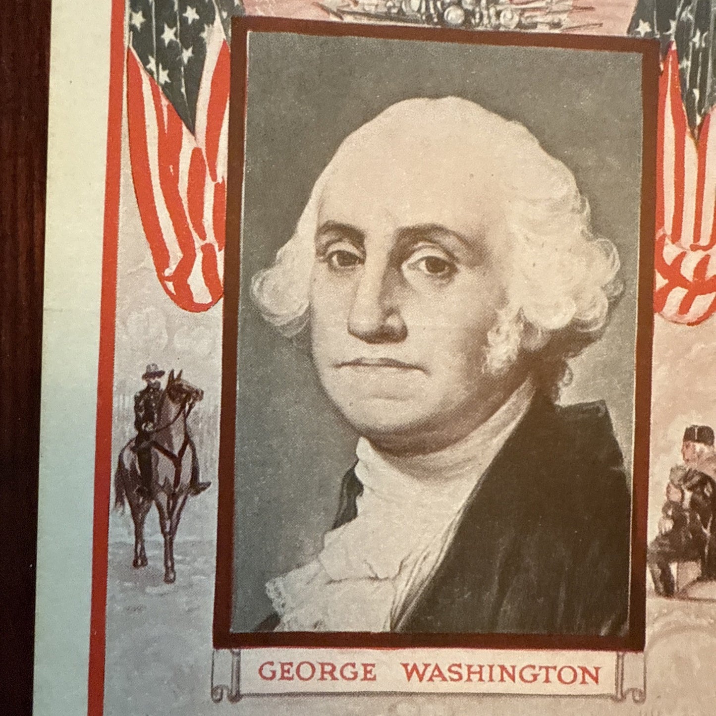 George Washington by J I Austen Postcard Eagle & Flags c1910's *Scarce