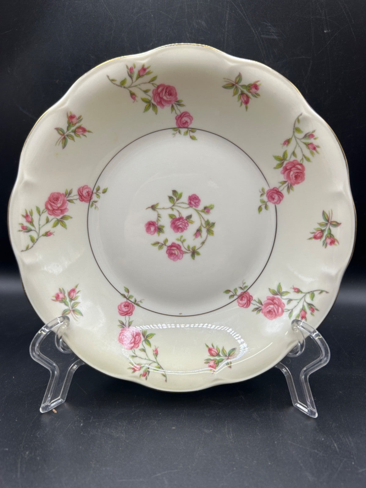 Theodore Haviland Delaware 7.5 inch Set of 7 Salad Bowl Pink Roses New York