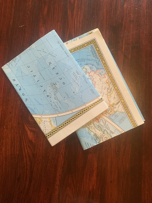 Vintage 1988 and 1994 National Geographic World Political/Physical Maps