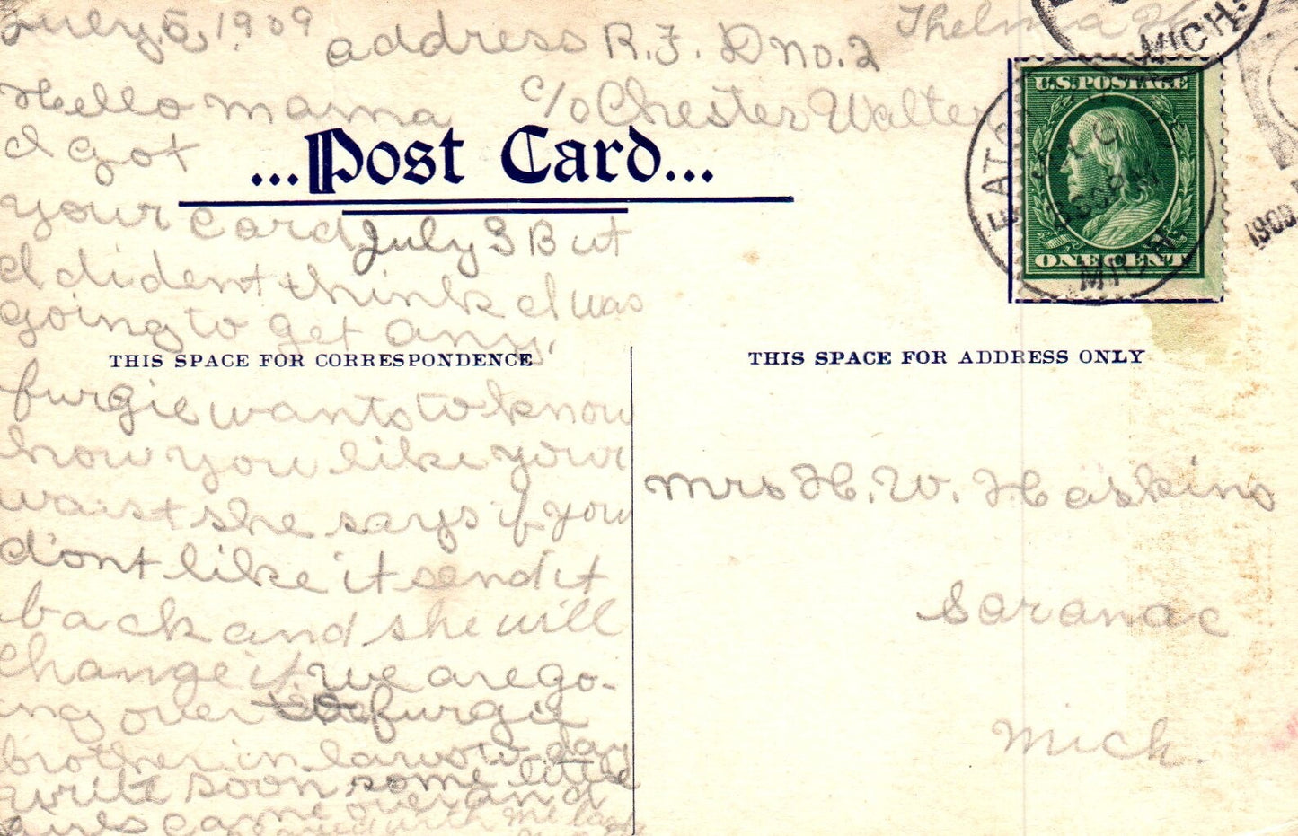 View Down Main Street in Eaton Rapids Michigan Mich MI Postcards