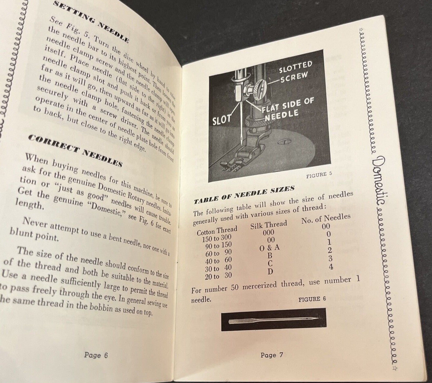 1947 DOMESTIC SEWING Handbook Domestic Sewing Machine Company Manual Spiral #2
