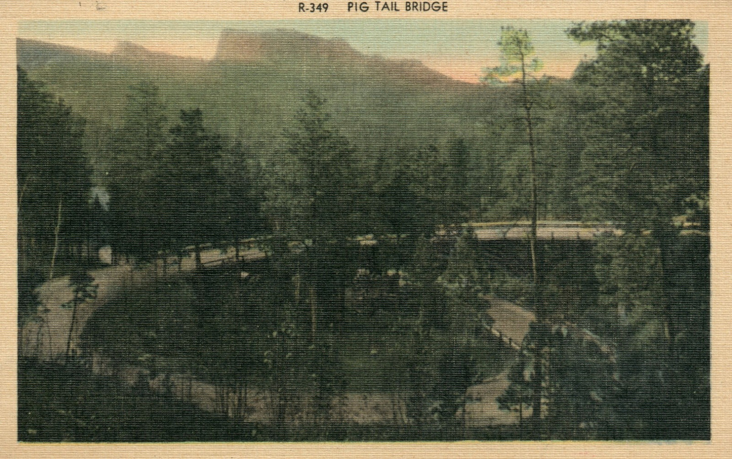 R-349 Pig Tail Bridge Scenic View SD South Dakota Postcard