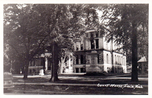  Vintage Ionia Court House Ionia Michigan Mich MI Real Photo Postcard 