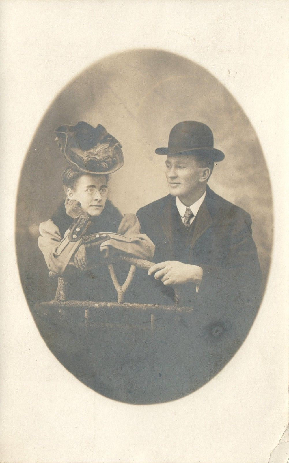 Real Photo Cousin Duncan Scott and Sakie Scott Postcard