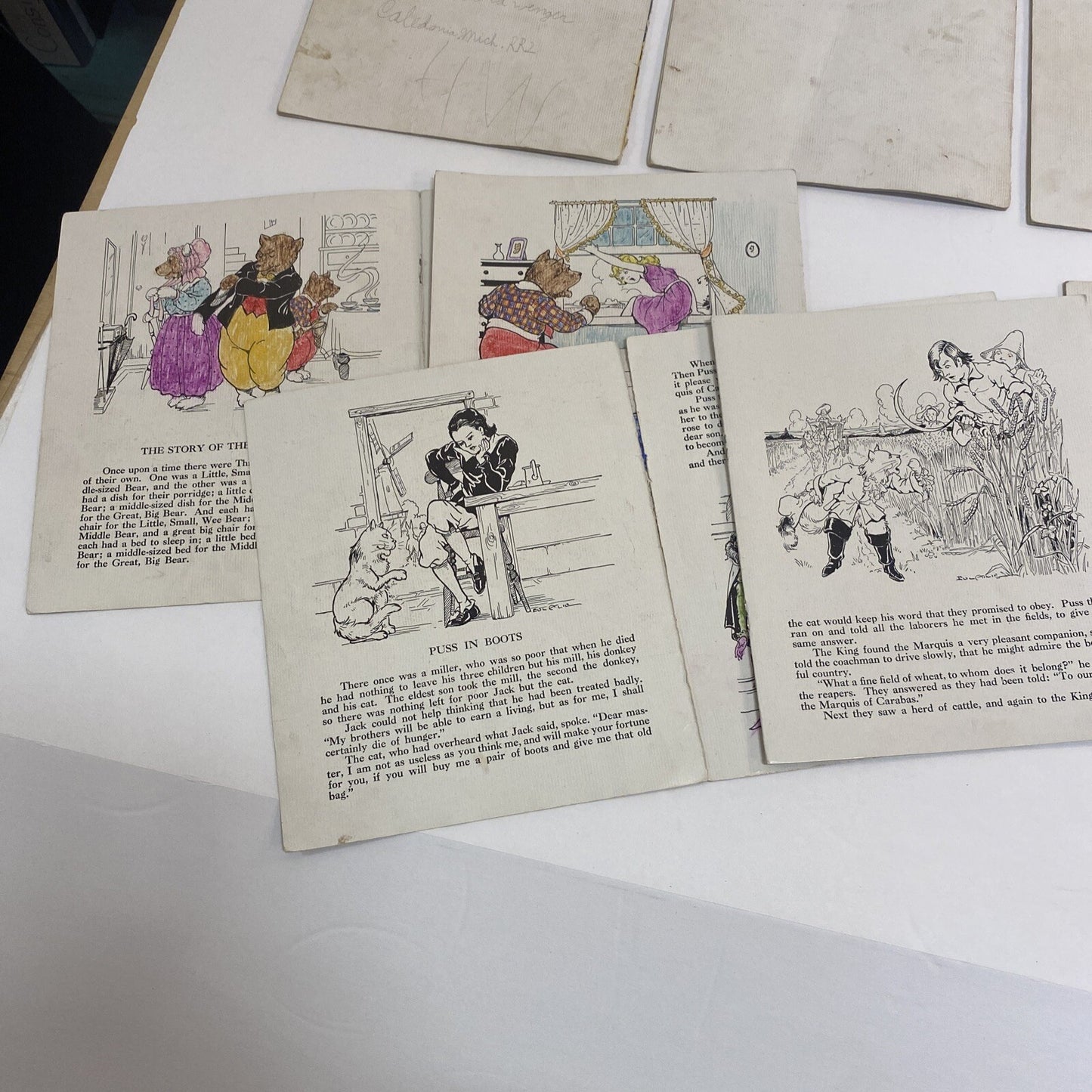 My Own Fairy Tale Library 8 LINENLIKE Books In A Box~Platt & Munk~No  3000~1939