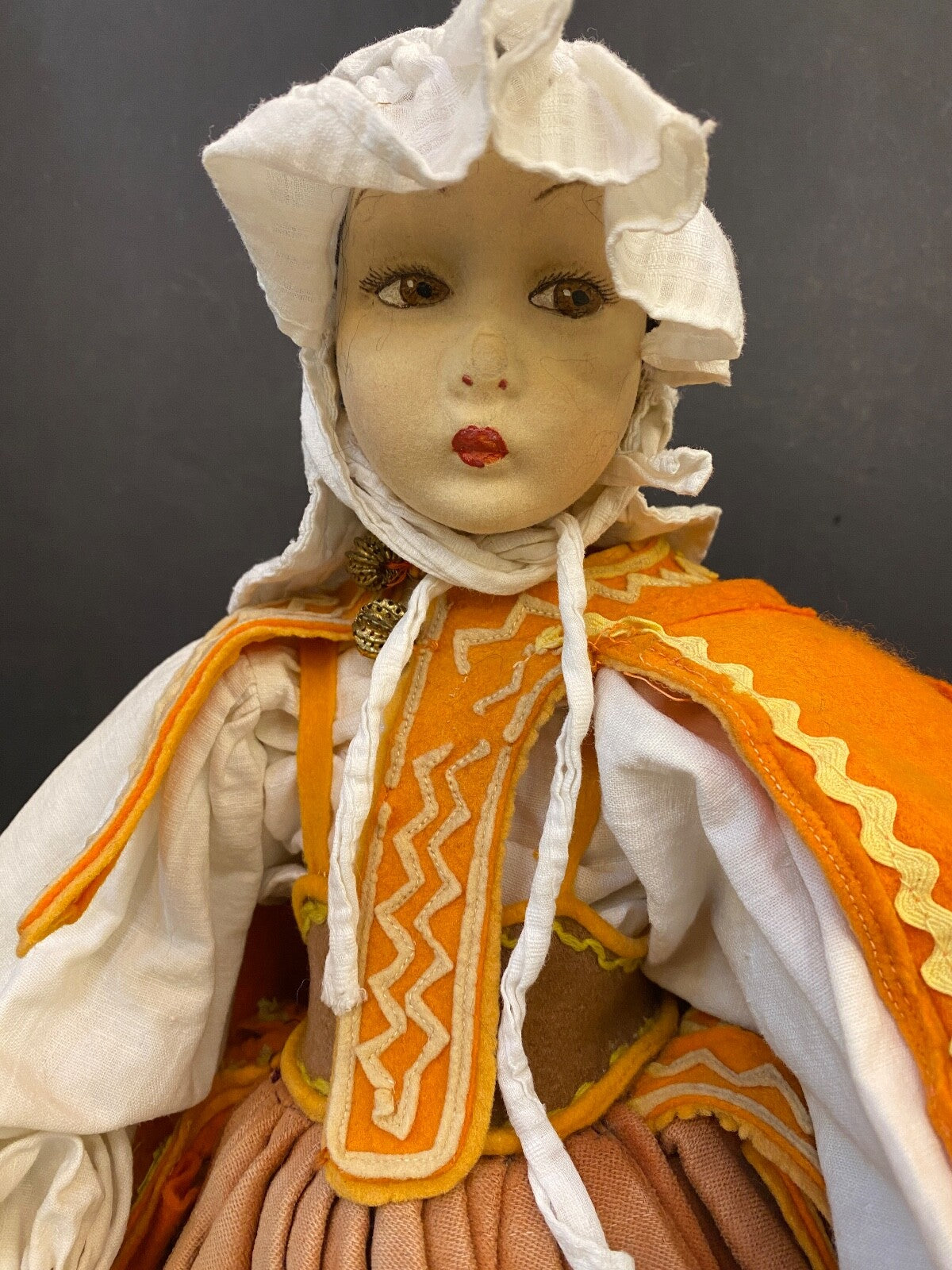 24" Vintage Lenci Collectible Felt Cloth Boudoir Doll