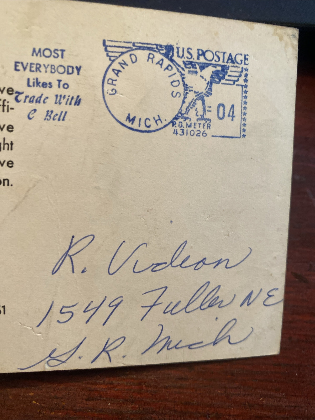 C Bell Chevrolet Car Company  Grand Rapids GR MI Michigan Advertising postcard