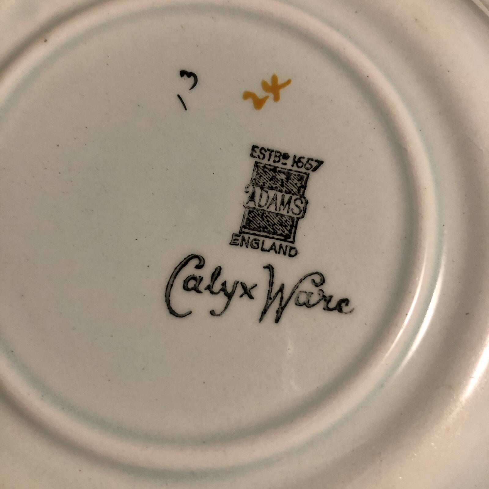 Calyx Ware Floral Oriental Pattern Saucer Pinks & Greens  Adams England