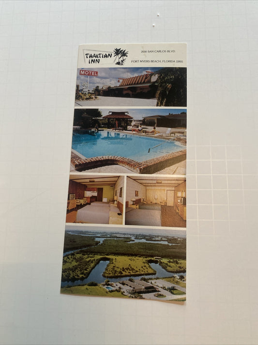 Tahitian Fort Myers Beach Florida FL vintage  Panoramic postcard Interior views