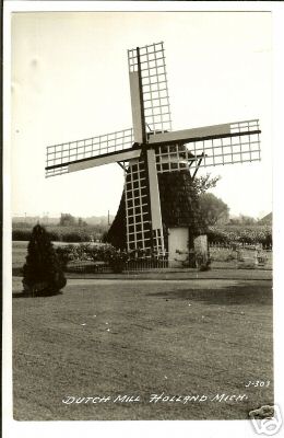 Real Photo RPPC Holland MI Mich Michigan Windmill H12 Postcard
