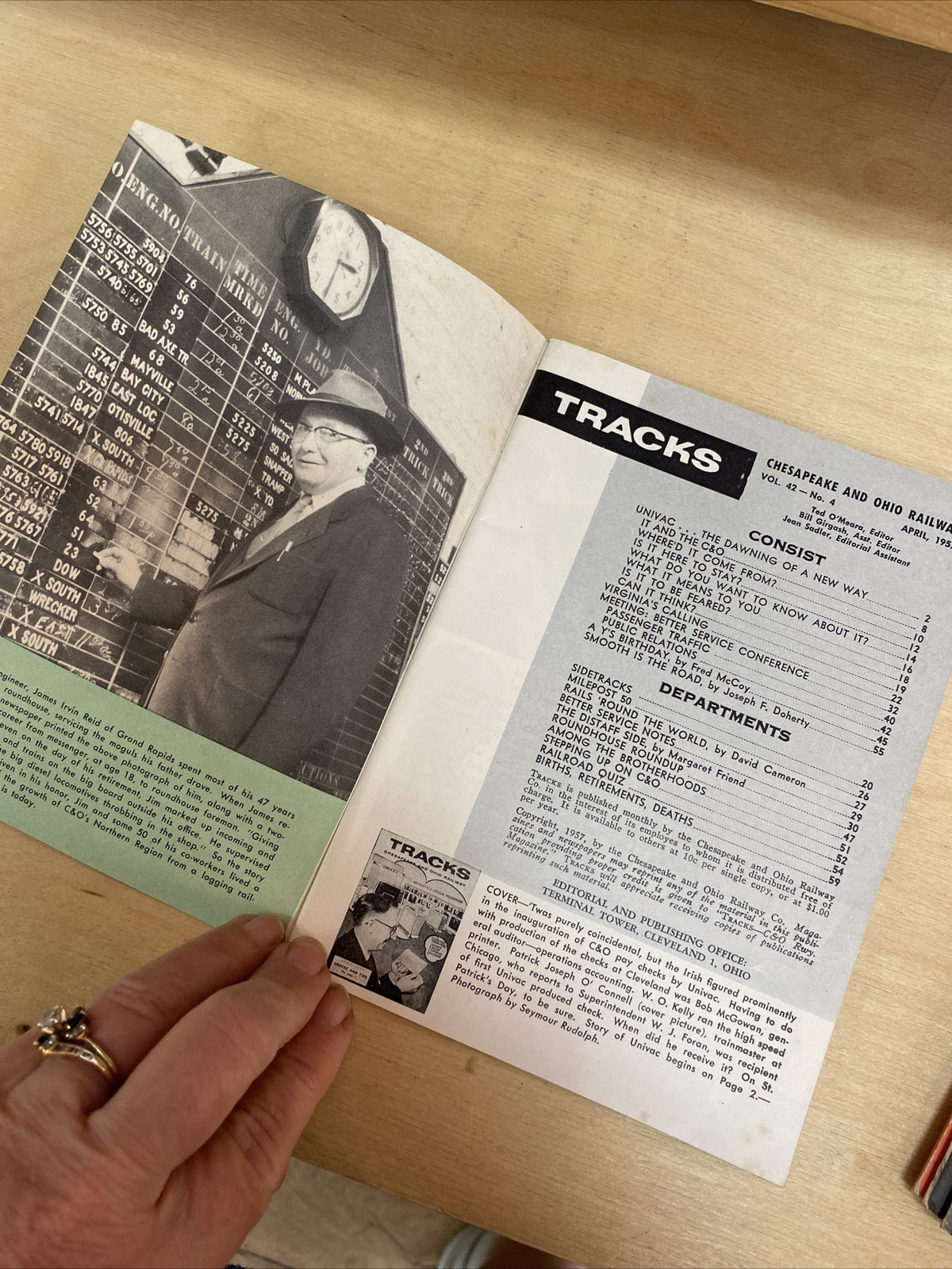 April 1957 TRACKS MAGAZINE CHESAPEAKE & OHIO RAILROAD RR TRAINS  