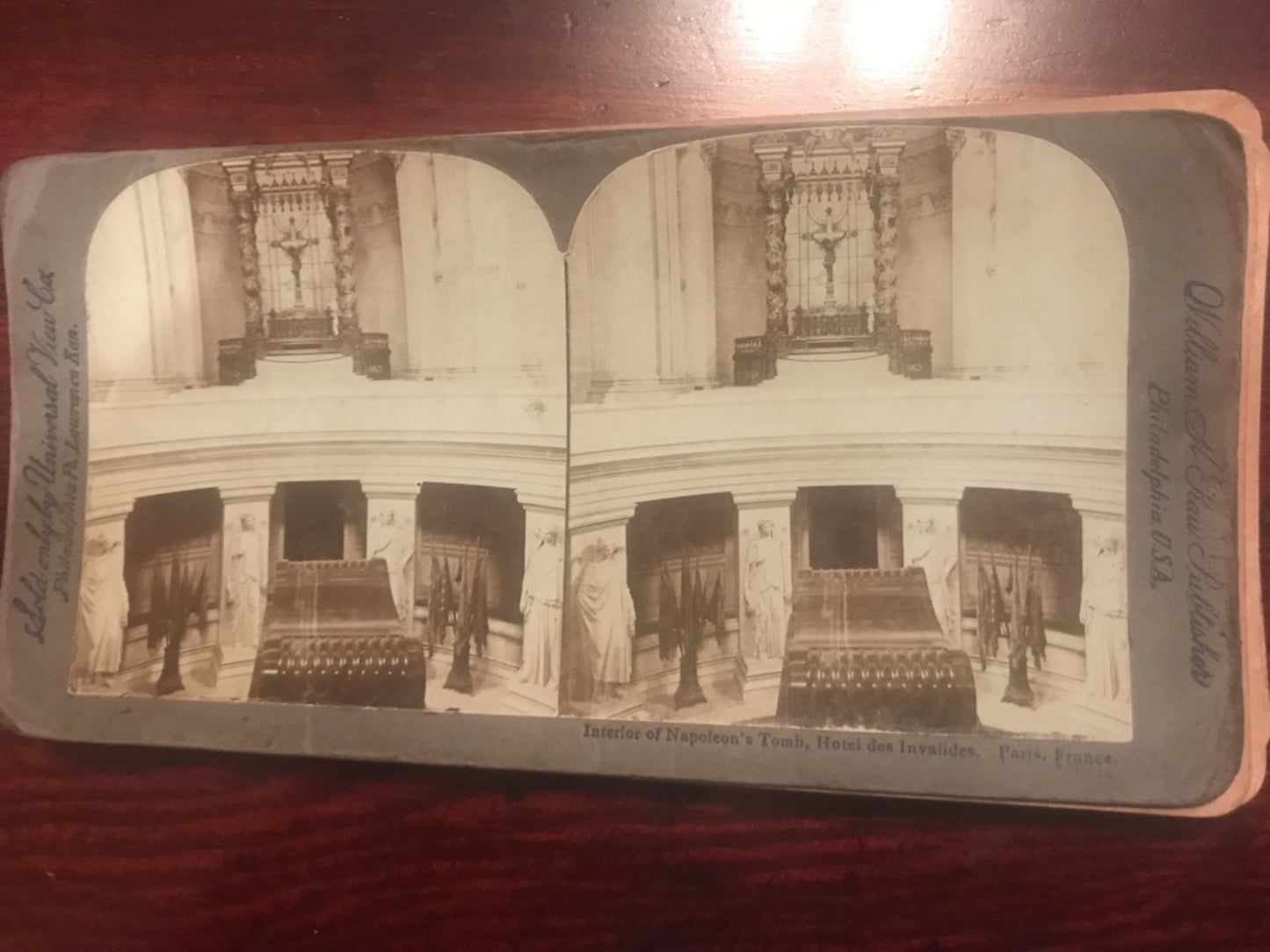 Real photo stereoview Interior Napoleon’s. Tom Hotel Des Invalides Paris France