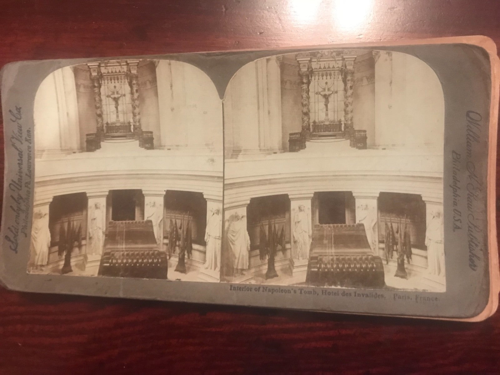 Real photo stereoview Interior Napoleon’s. Tom Hotel Des Invalides Paris France