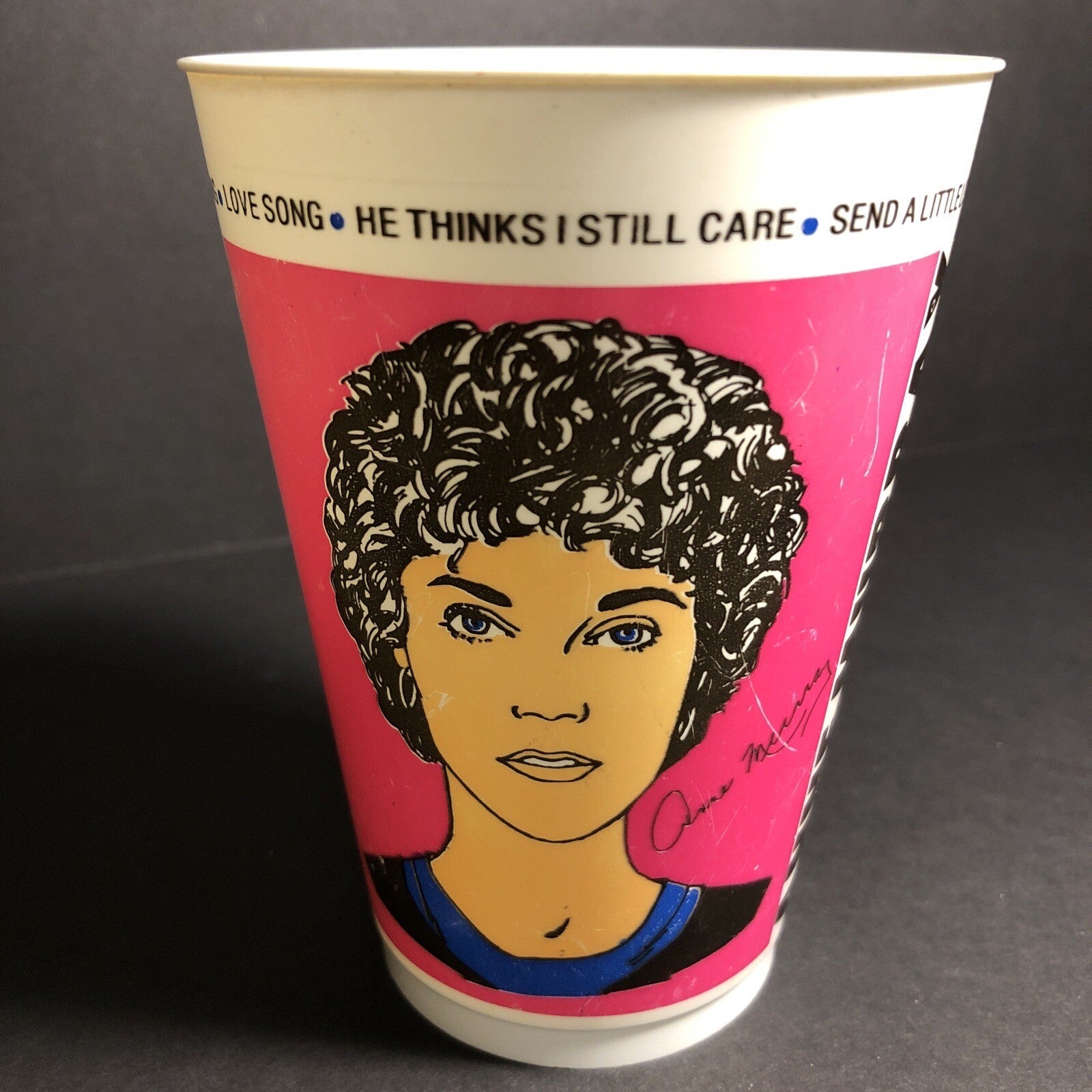Vintage 1970s 7-11 Plastic Slurpee Cup Anne Murray - Artist Signed