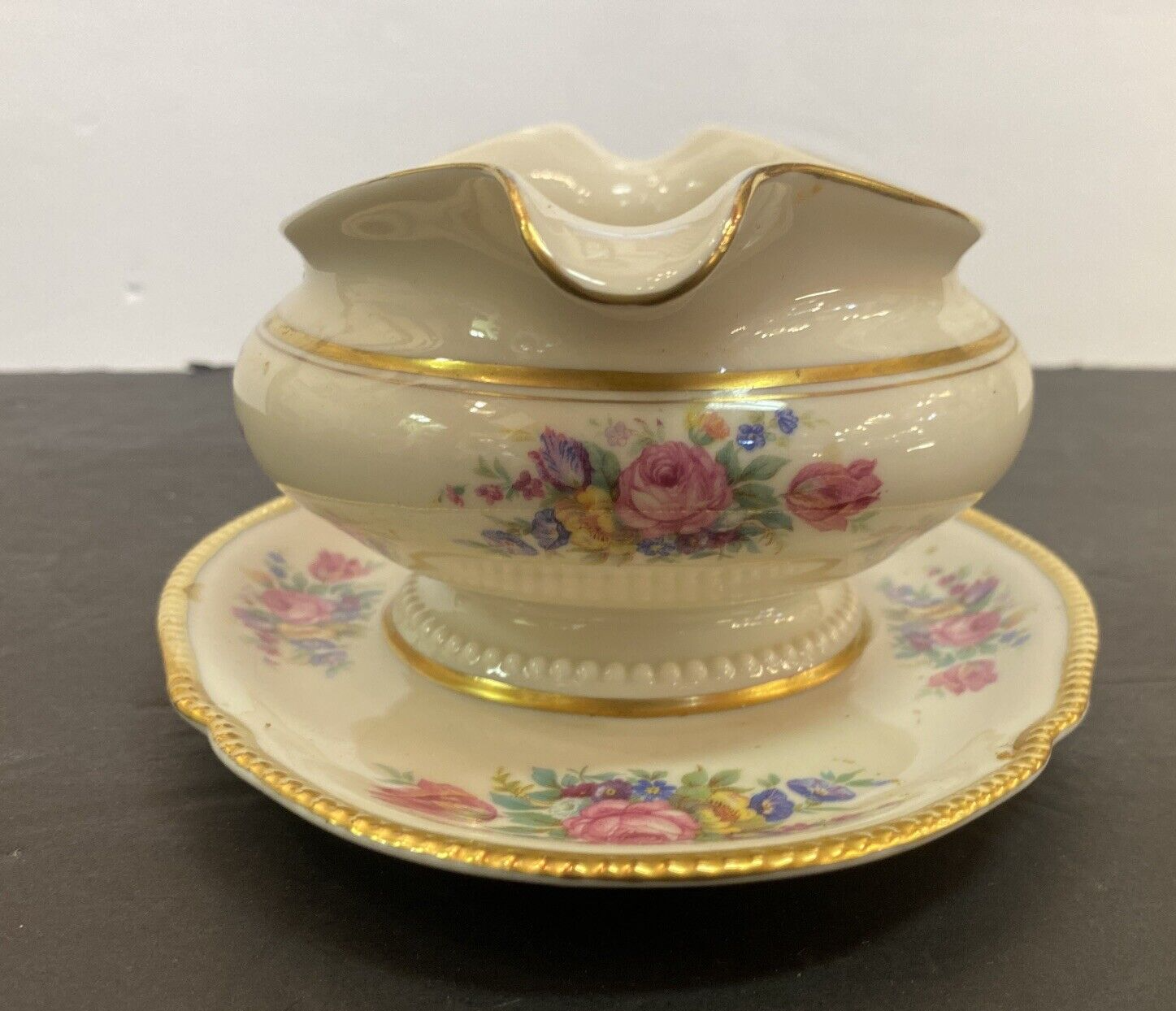 Vintage Castleton China - Castleton Rose  Gravy Bowl Boat Dish Dishes