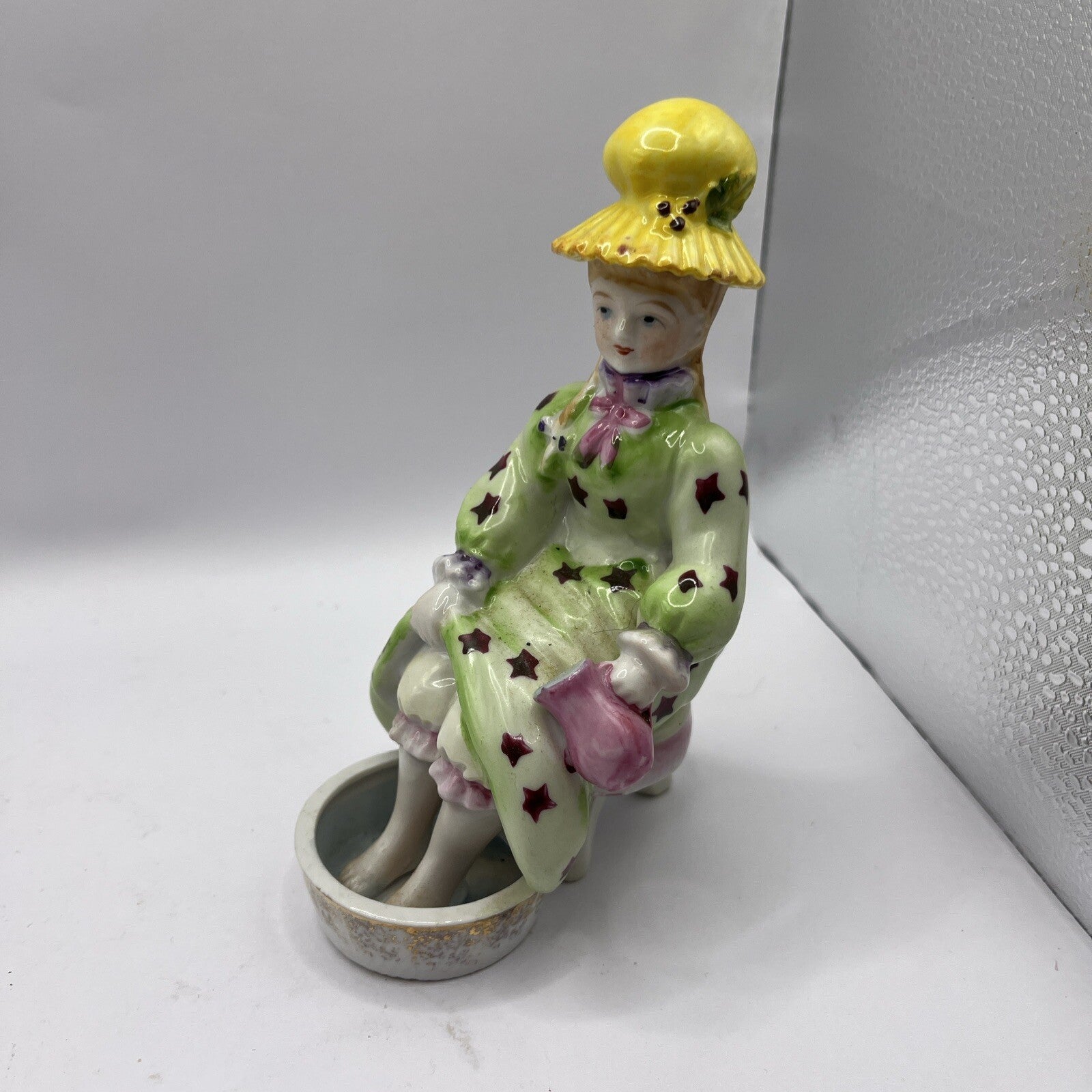 Vintage Hand Painted Lady Soaking Feet  Figurine ARDALT Made in Japan