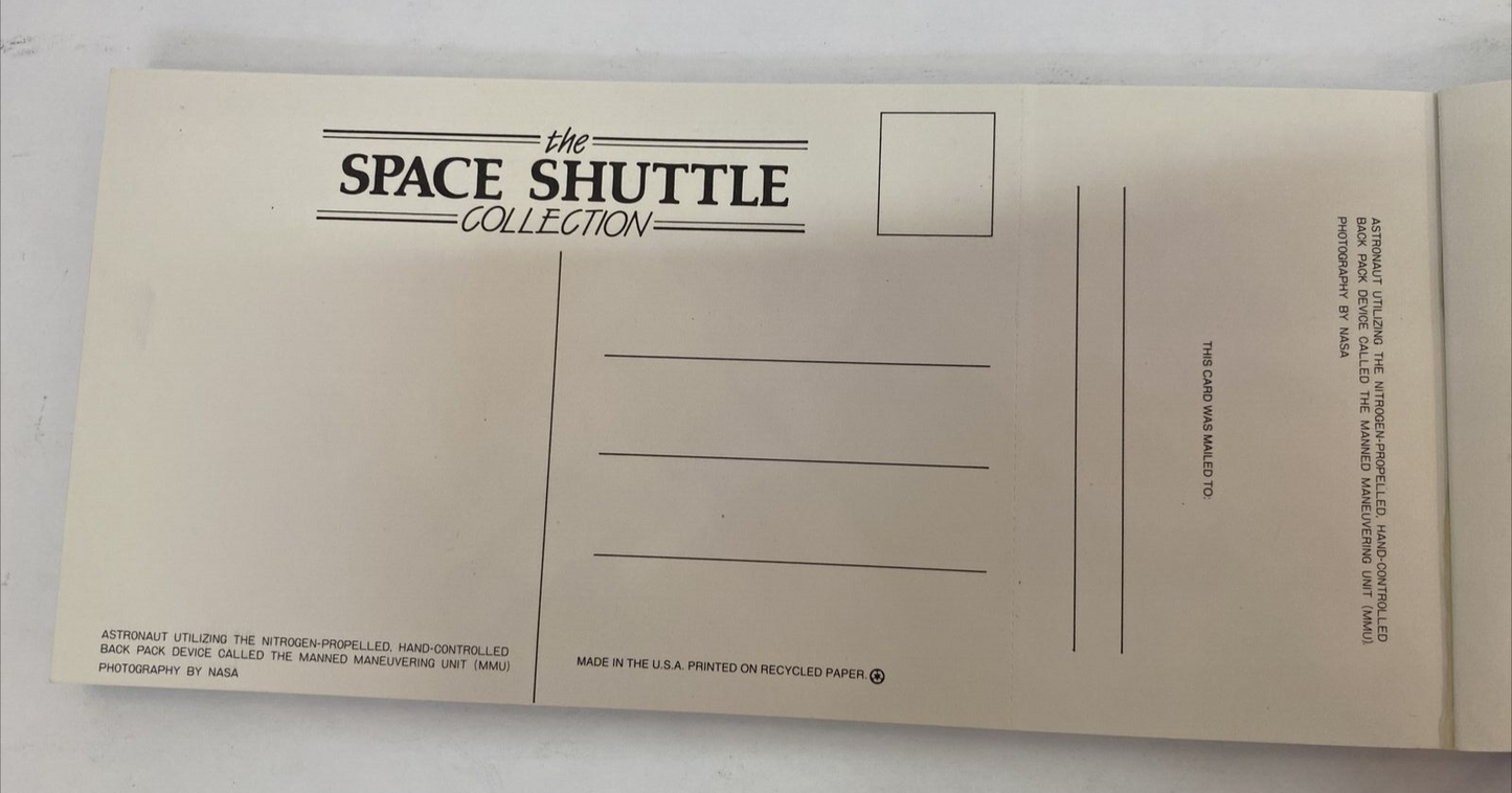 The Space Shuttle Collection Postcard Book 20 Postcards Included and Miniatures.