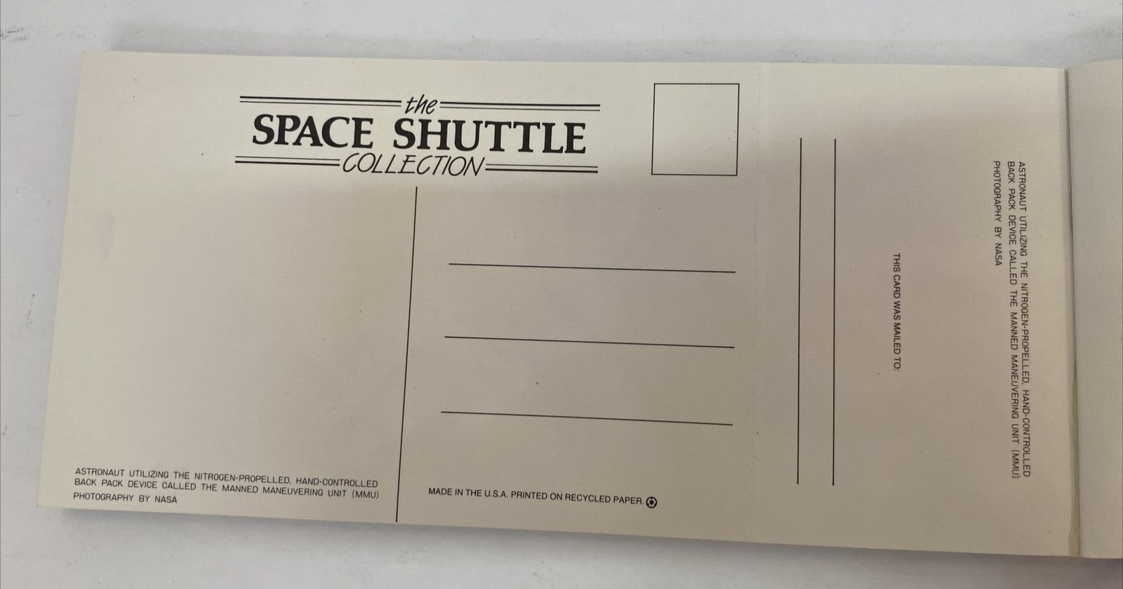 The Space Shuttle Collection Postcard Book 20 Postcards Included and Miniatures.