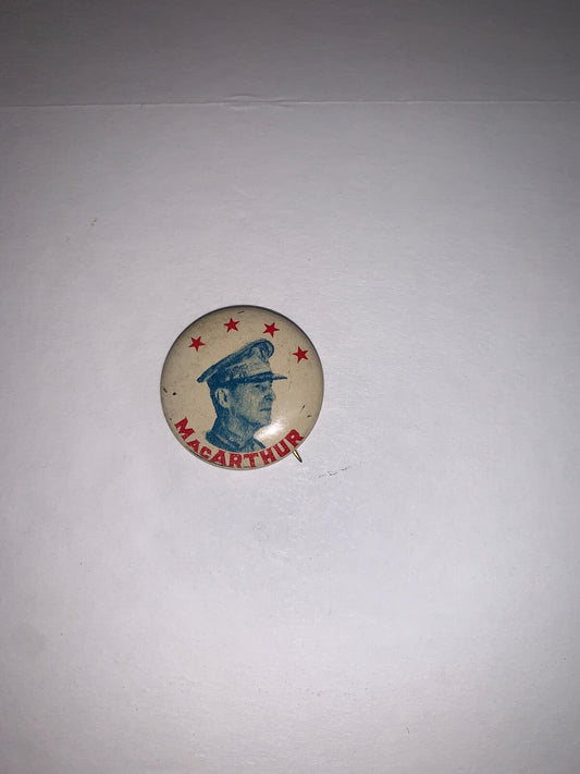Vintage General MacArthur 4 Star 1" Litho Pinback