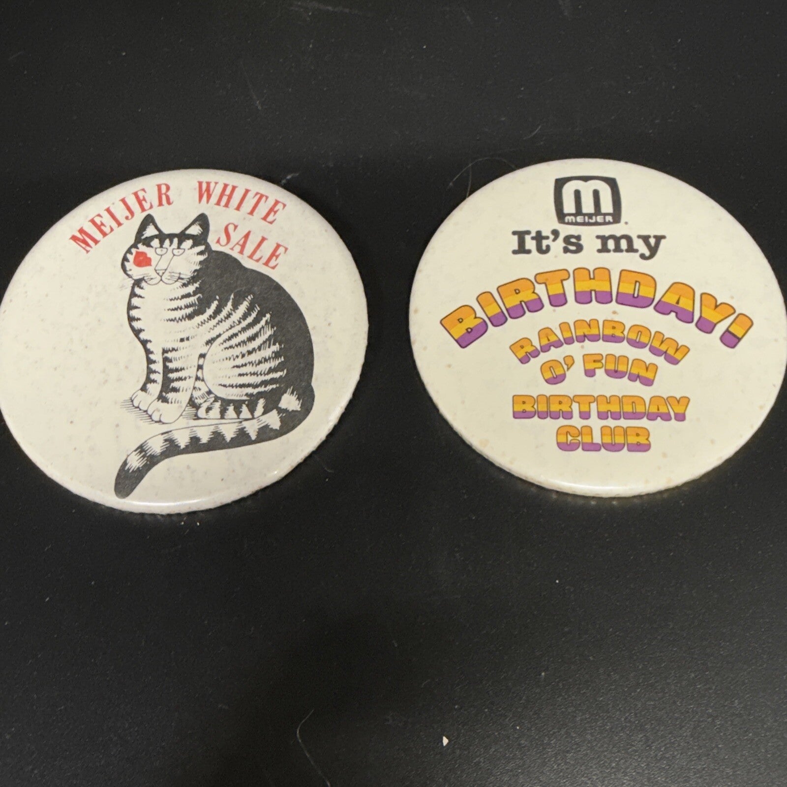 Lot of 10 Meijer Thrifty Acres Vintage Pin Pinbacks Grand Rapids Greenville MI